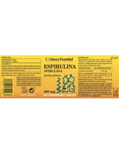 ESPIRULINA - NATURE ESSENTIAL - 400 MG - 100 COMPRIMIDOS 2