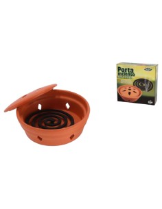 QUEIMADOR DE MOSQUITOS DE TERRACOTA COM TAMPA - 16 CM
