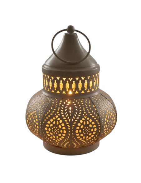LANTERNA ÁRABE BRANCA - CASTIÇAL ÁRABE - DECORAÇÃO MARROQUINA - 16CM