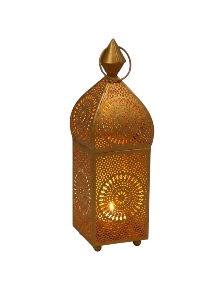 LÂMPADA ÁRABE DOURADA - CASTIÇAL ÁRABE - DECORAÇÃO MARROQUINA - 28CM