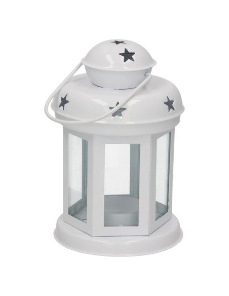 FAROL ÁRABE BRANCO - CASTIÇAL ÁRABE - DECORAÇÃO MARROQUINA - 14CM